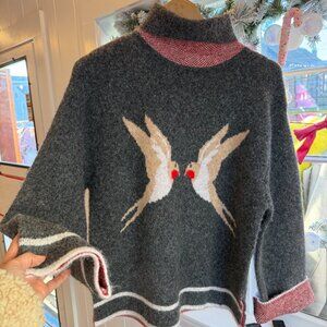 Flat White- Birds Turtleneck Sweater